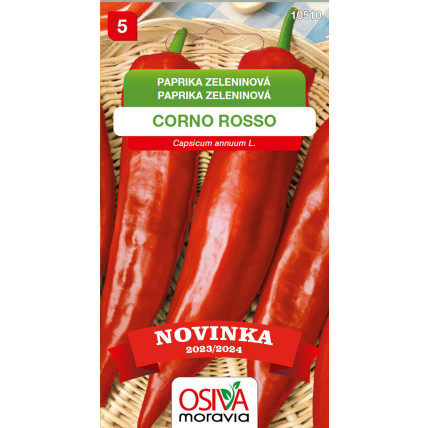 Paprika zeleninová - sladká Corno Rosso - semena 0,5 g