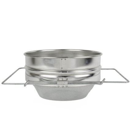 Cedník na med jednoduchý vypouklý s úchyty pocín