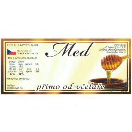 Samolepicí etiketa Med přímo od včelaře - medovka