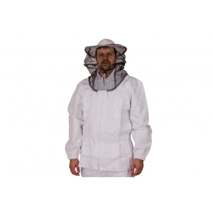 Včelařský kabát s kloboukem bílý