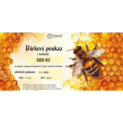 Dárkový poukaz elektronicky - Včela 500 Kč