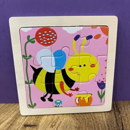 Dřevěné puzzle včelka pro děti (9 dílků)