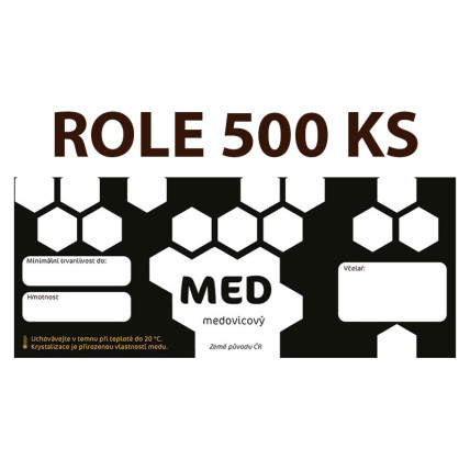 Etiketa na sklenici - 5 transparentní - Med medovicový ROLE 500 KS