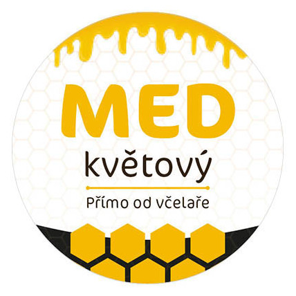 Etiketa na víčko - 1 bílá - Med květový