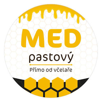 Etiketa na víčko - 1 bílá - Med pastový