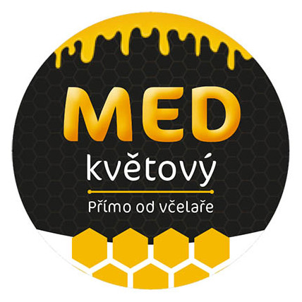 Etiketa na víčko - 2 černá - Med květový