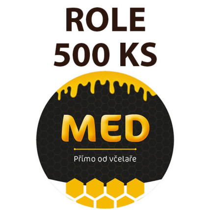 Etiketa na víčko - 2 černá - Med ROLE 500 KS