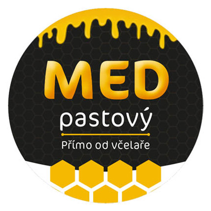 Etiketa na víčko - 2 černá - Med pastový