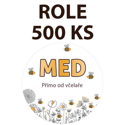 Etiketa na víčko - 3 louka - Med ROLE 500 KS