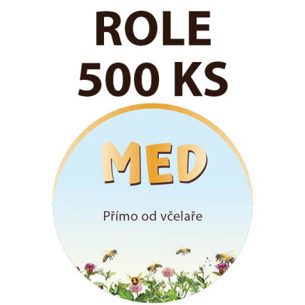 Etiketa na víčko - 4 modrá - Med ROLE 500 KS