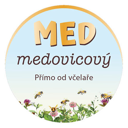 Etiketa na víčko - 4 modrá - Med medovicový