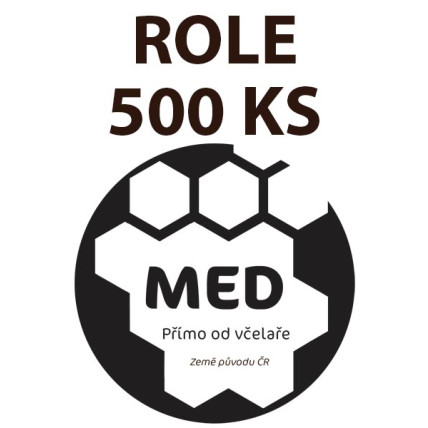 Etiketa na víčko - 5 transparentní - Med ROLE 500 KS