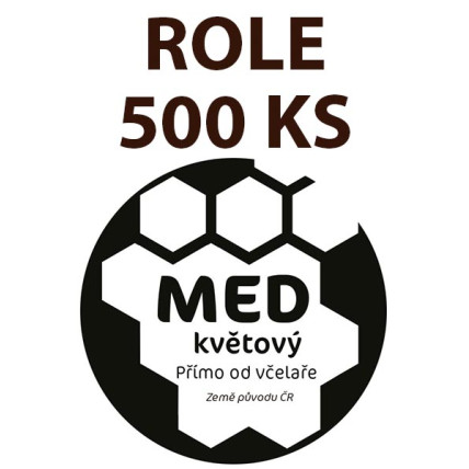 Etiketa na víčko - 5 transparentní - Med květový ROLE 500 KS