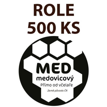 Etiketa na víčko - 5 transparentní - Med medovicový ROLE 500 KS