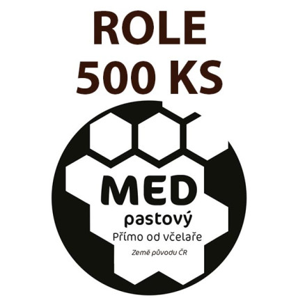 Etiketa na víčko - 5 transparentní - Med pastový ROLE 500 KS