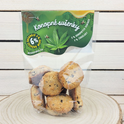 Konopné sušenky s medem a čokoládou 140 g