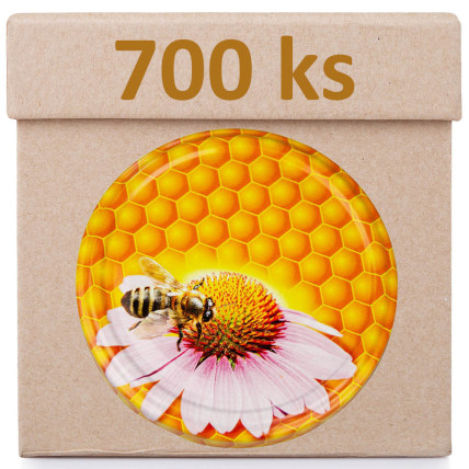 Víčko na sklenici TO-82 - Včela, plástev, kopretina - Krabice 700 ks