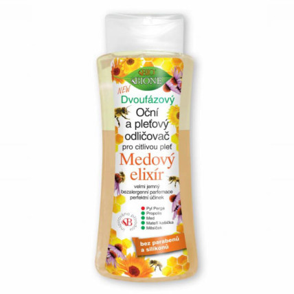 Dvoufázový oční a pleťový odličovač Medový elixír Bione Cosmetics 255 ml