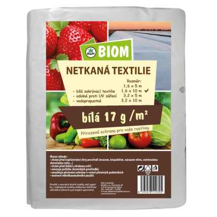 Netkaná textilie bílá 1,6x10 m 17 g/m2