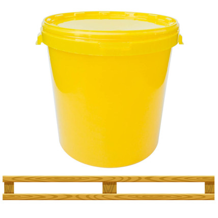 Nádoba na med plast 30 l / 40 kg žlutá - PALETA 140 KS