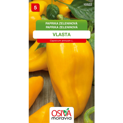 Paprika zeleninová - sladká Vlasta žlutooranžová 20 semen