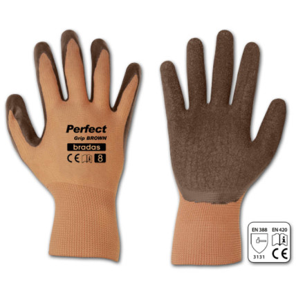 Rukavice pracovní PERFECT GRIP BROWN