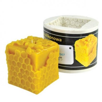 Silikonová forma na svíčku Lysoň - kostka včela 6 cm