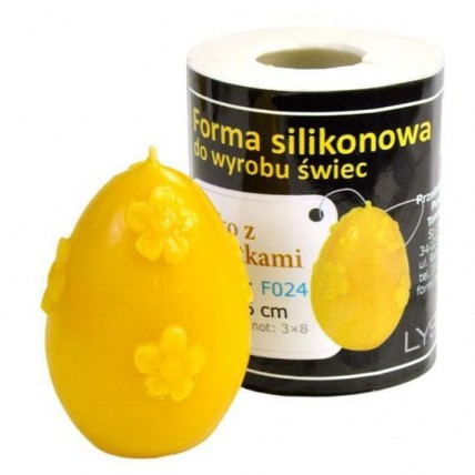Silikonová forma na svíčku Lysoň - velikonoční vajíčko s květy 6 cm