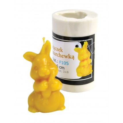 Silikonová forma na svíčku Lysoň - zajíc s mrkvičkou 6 cm