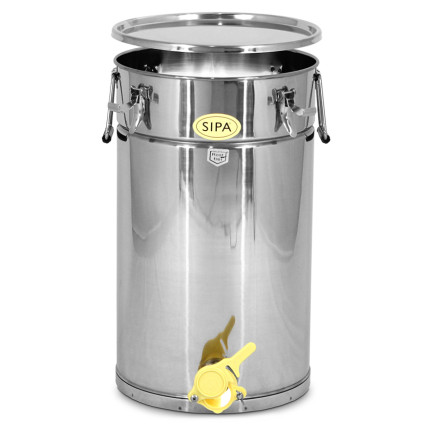 Stáčecí nádoba na med nerez 50 kg s těsnícím víkem SIPA® II. jakost
