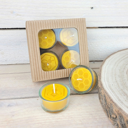 Svíčky z včelího vosku - Včelky mix 4 ks