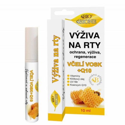 Bione Cosmetics Výživa na rty Včelí vosk + Q10 tuba 10 ml